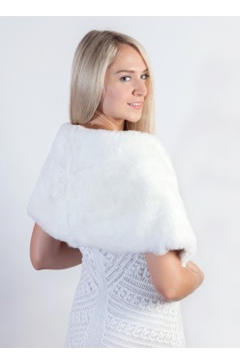 White Rex Fur Stole